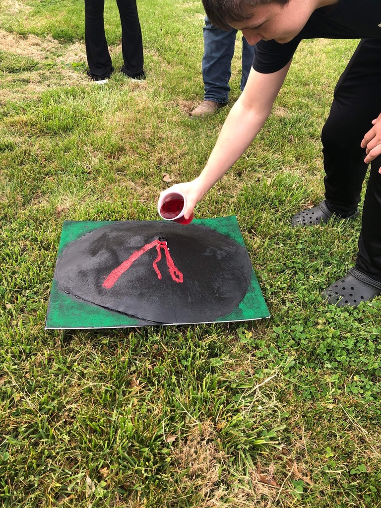 Mrs. Price's classes at OCHS explorin the composition and explosion methods of the three most common voolcano types: Composite, Cinder Cones, and Shield Volcanoes.