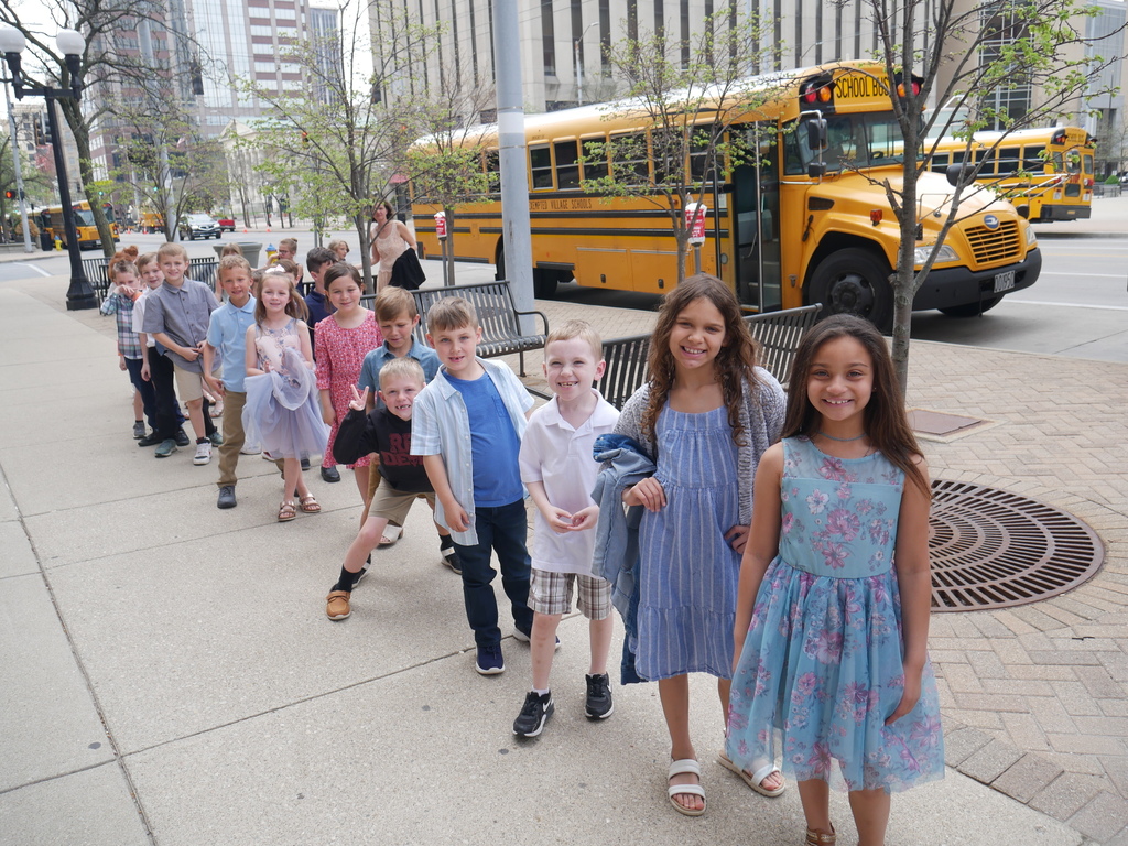 Students are so excited to go into the theatre/