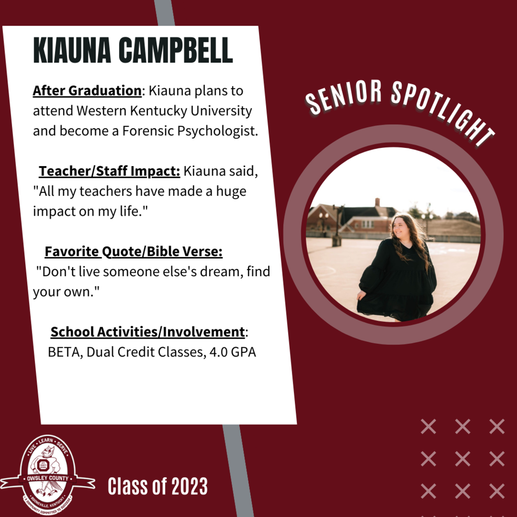 Senior Spotlight-Kiauna Campbell