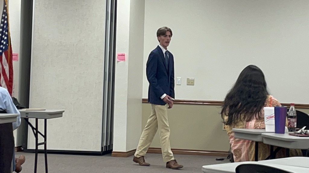 Legacy student Jack Bergfeld during the speech competition