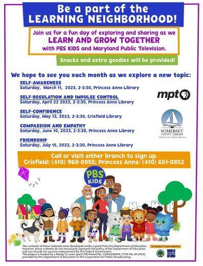 Flyer for Judy Center Event at the library in English