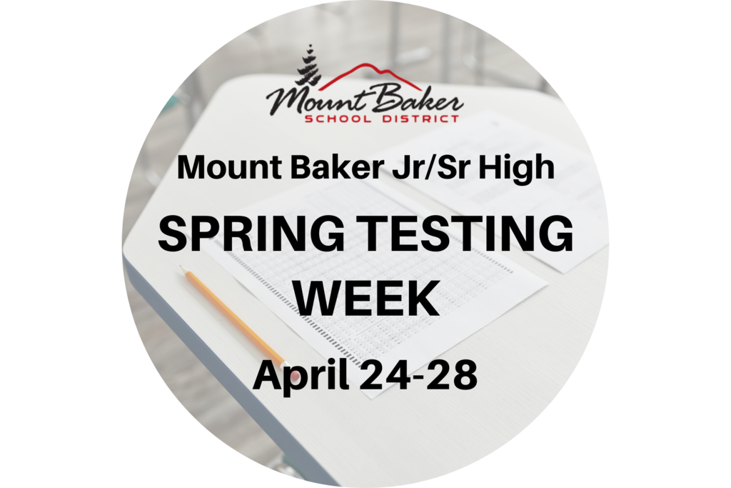 Mount Baker Jr/Sr High Spring Testing Week, Desk with paper test and pencil