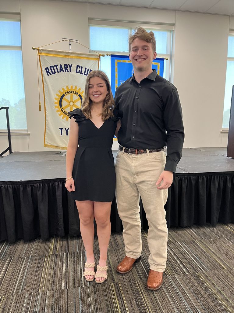 Legacy students Hannah Smith and Luke Youngblood at the Rotary Club Awards Banquet