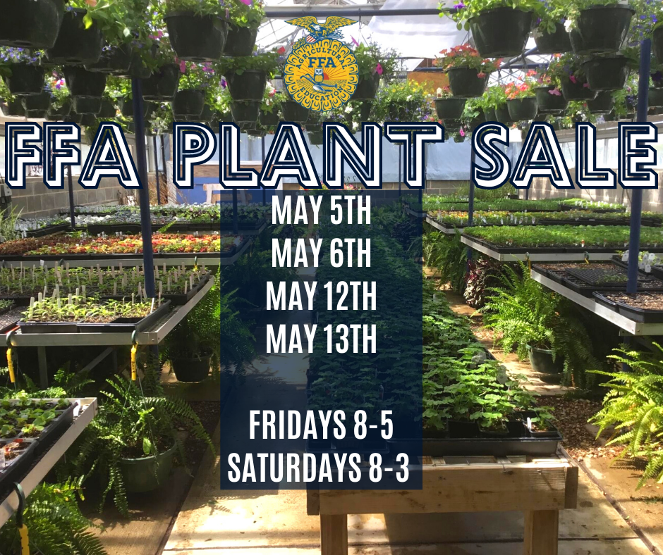 The Horticulture students have been hard at work in the greenhouse! The Littlestown FFA's Plant Sale will officially kick off on Friday May 5th and continue May 6th, May 12th and May 13th. Fridays 8-5 Saturdays 8-3