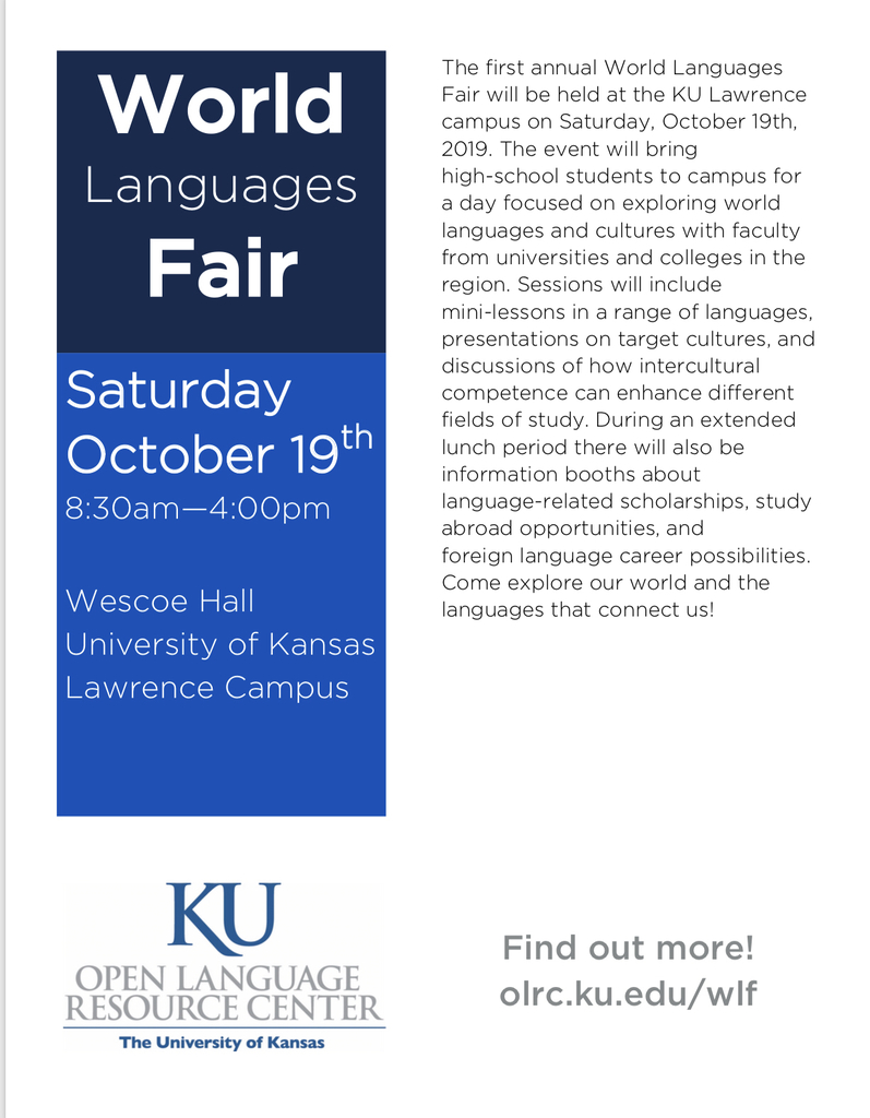 KU World Languages Fair Flyer