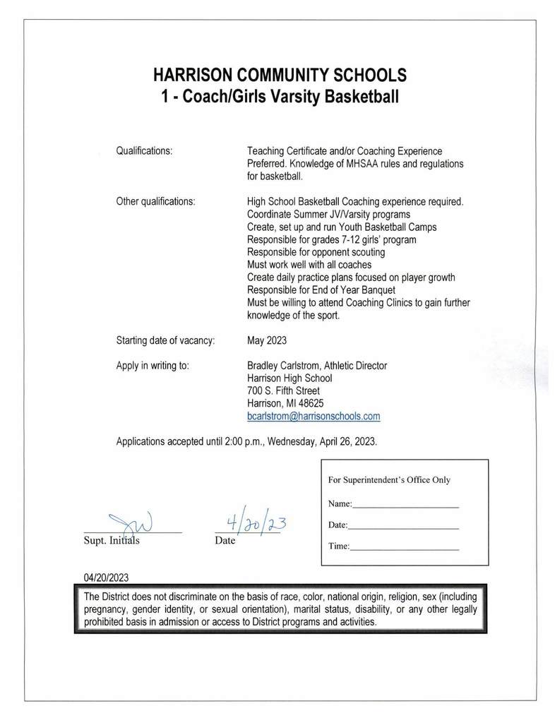 Varsity Girls Basketball