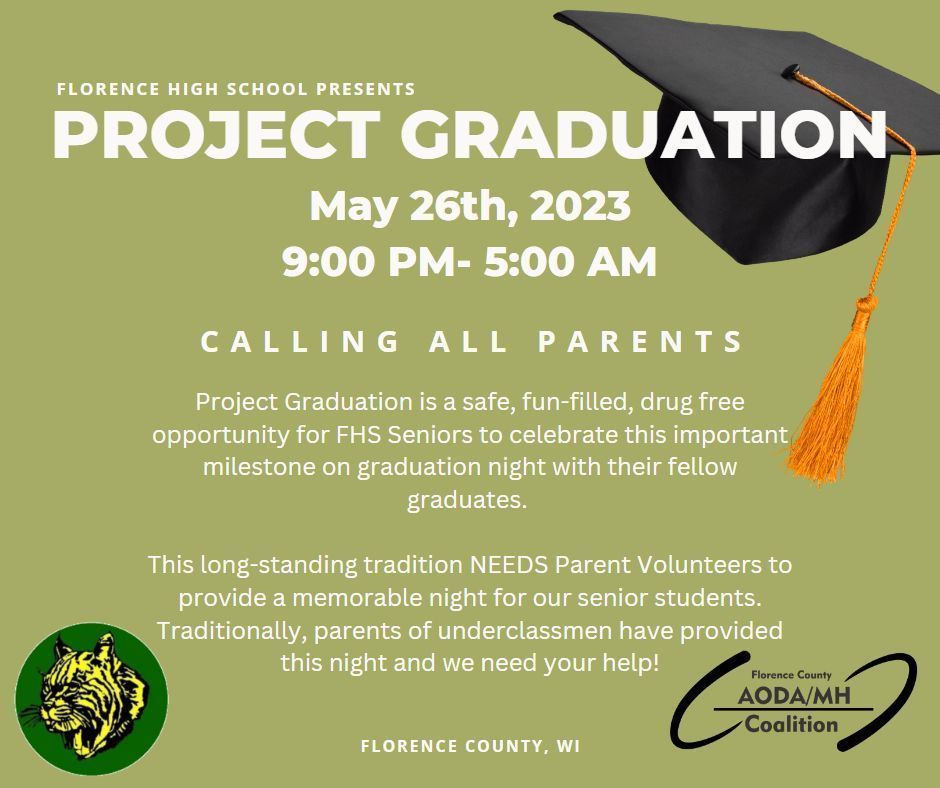 Project graduation is a safe, fun-filled , drug-free night for FHS Seniors to celebrate this important milestone with their classmates. This long-standing tradition needs volunteers to help provide a memorable night for our seniors. Sign up here: https://shorturl.at/gjrQ5