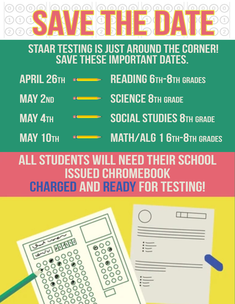 staar testing at ecms. bring chromebook charged