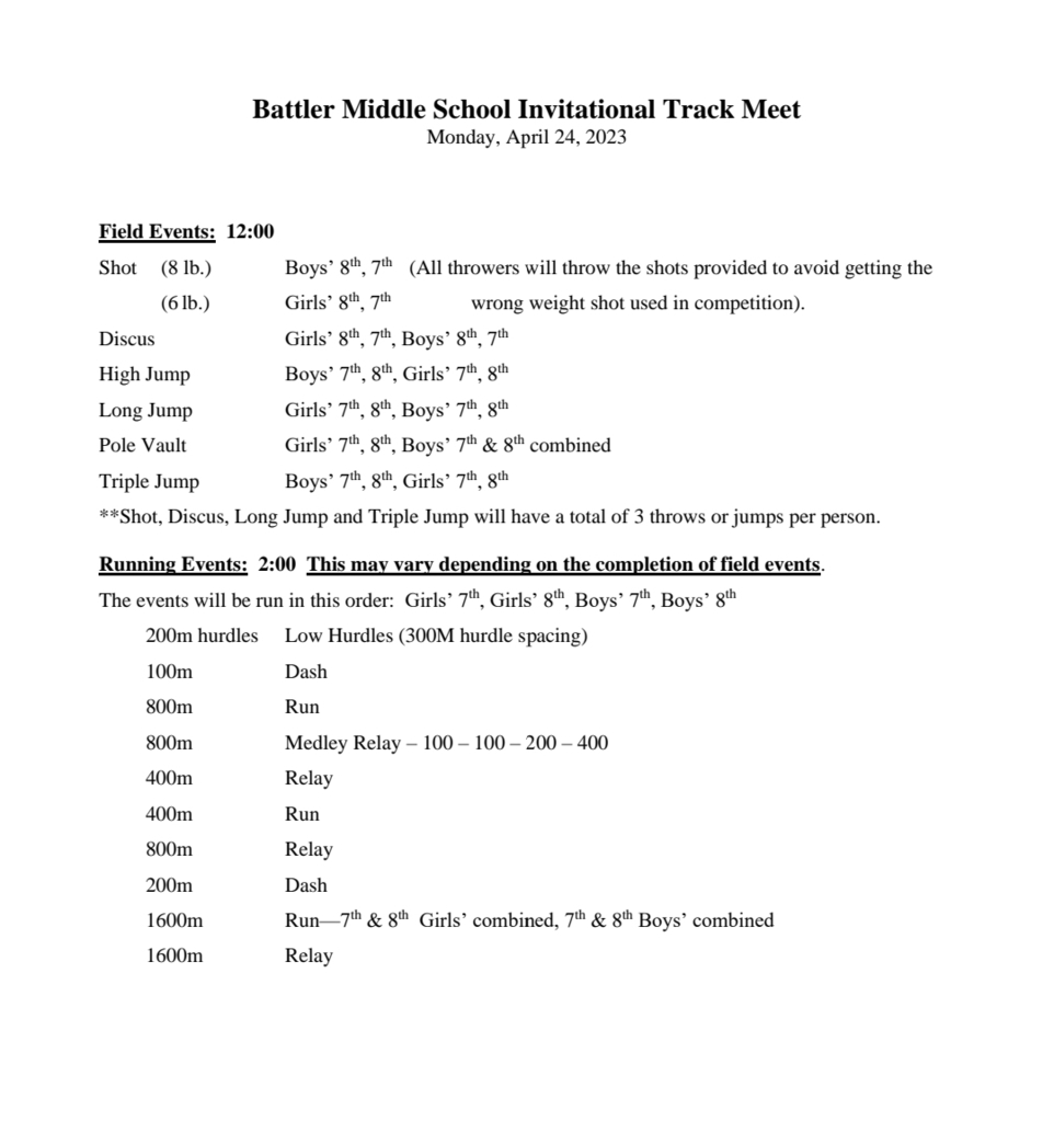 Gettysburg schedule