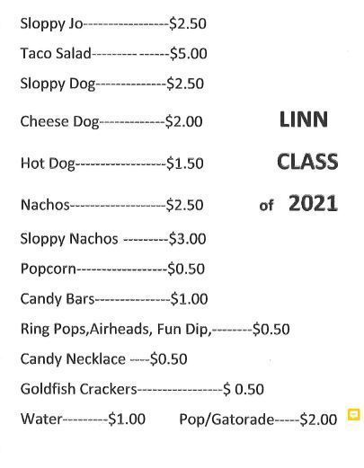 Menu 17th