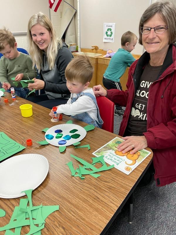 Families at craft time
