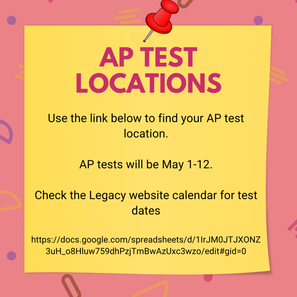 AP test locations available at https://docs.google.com/spreadsheets/d/1IrJM0JTJXONZ3uH_o8Hluw759dhPzjTmBwAzUxc3wzo/edit#gid=0