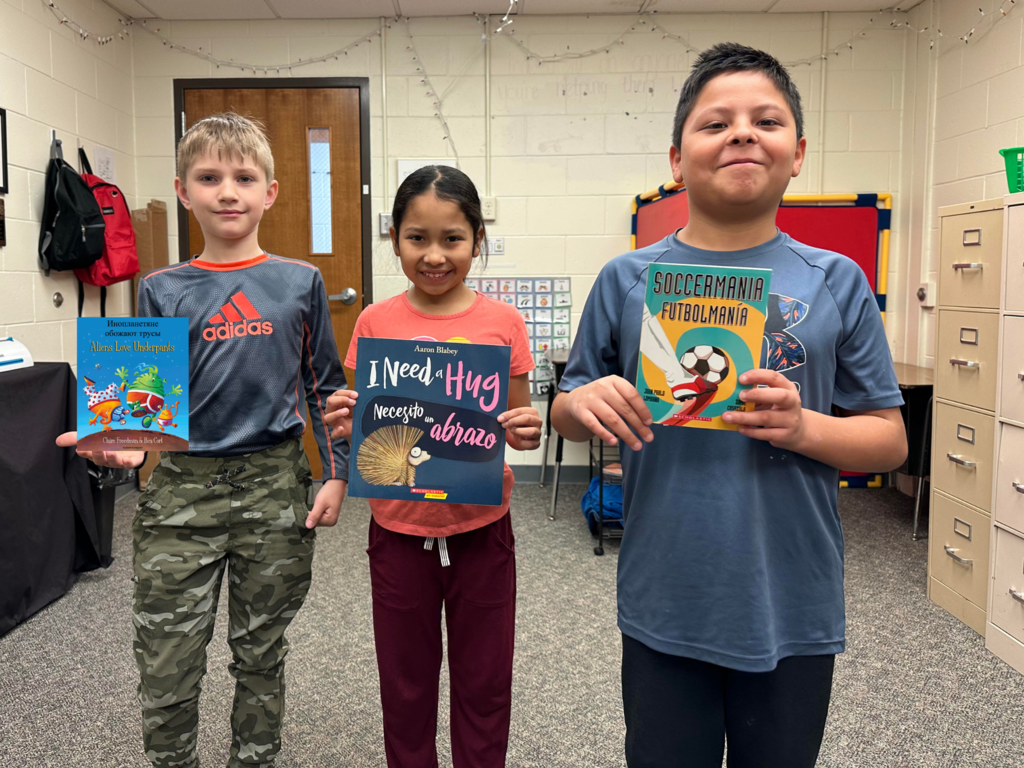 Students with their new book