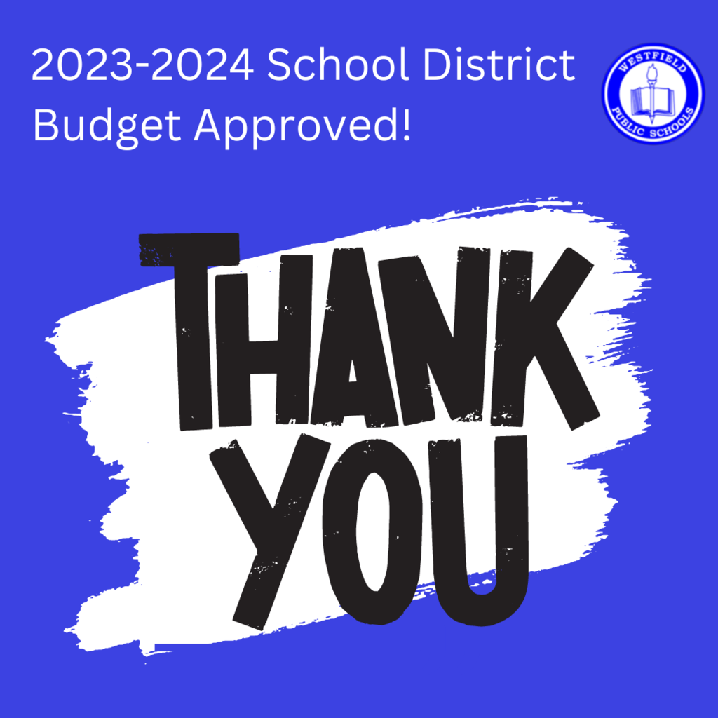 Thank you graphic re school budget approved