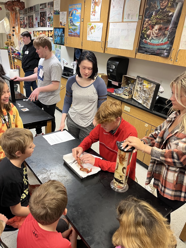 students working at table