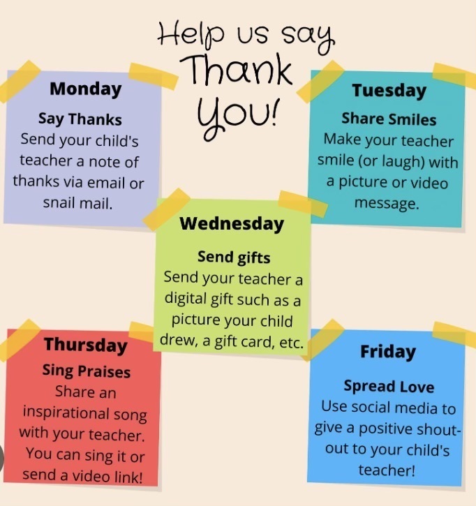 daily ideas for teacher appreciation