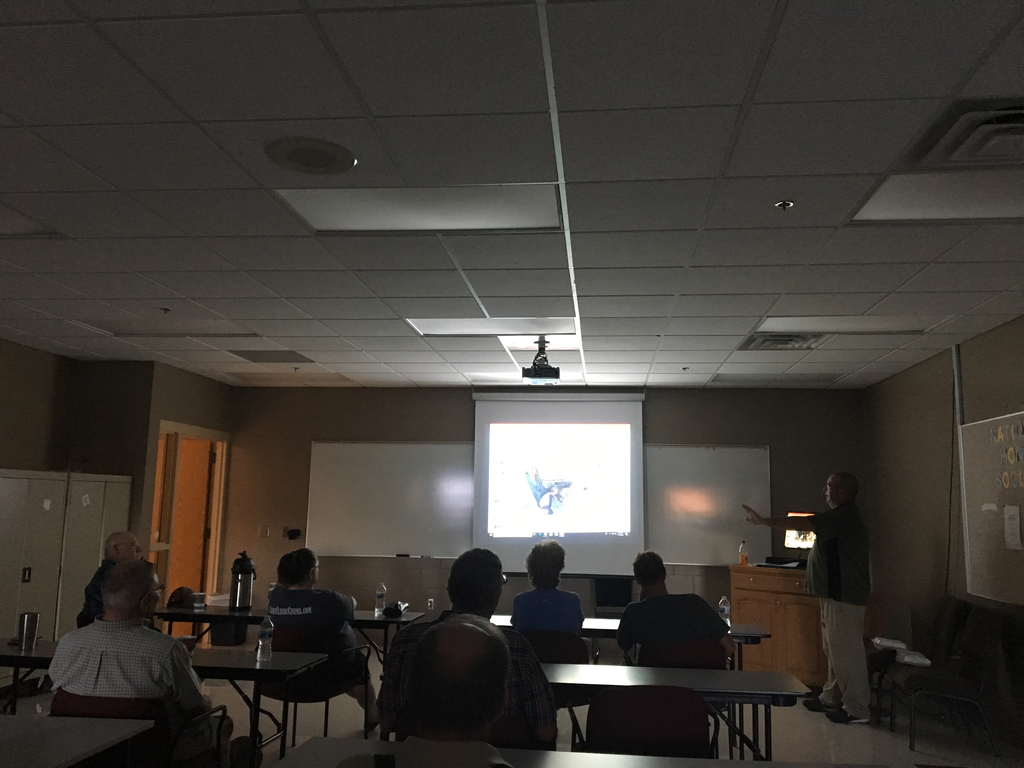 Bus driver training in a classroom.
