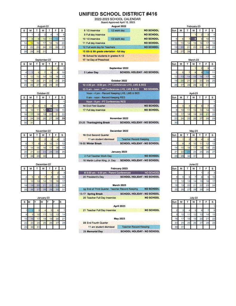22-23 Calendar