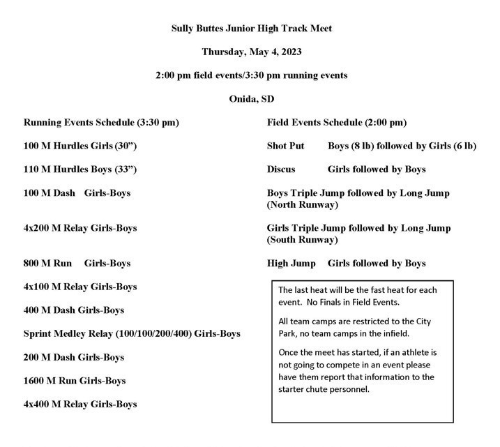 Track Schedule 