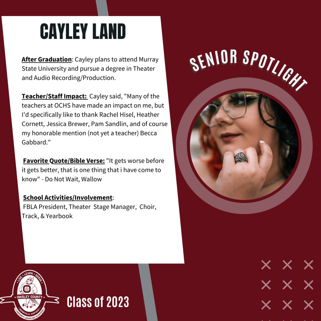 Senior Spotlight-Cayley Land