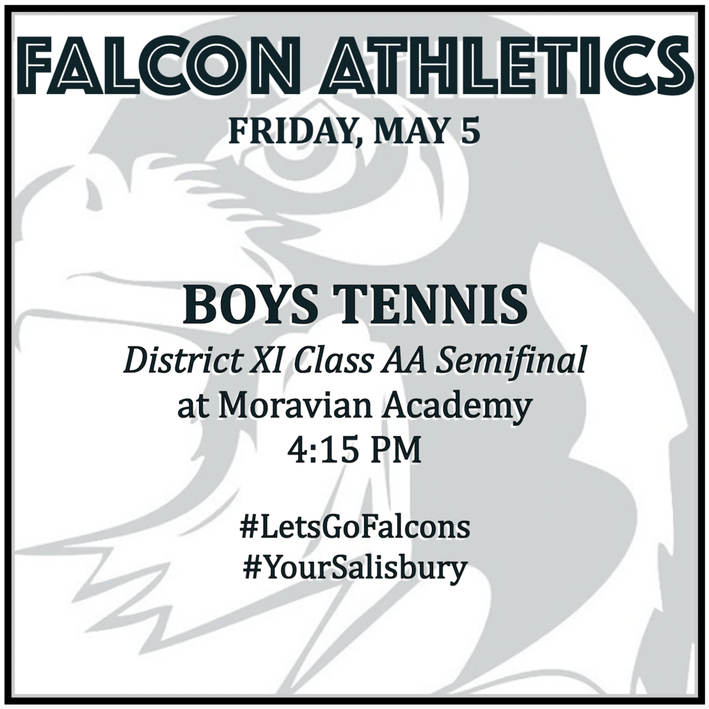 BOYS TENNIS District XI Class AA Semifinal at Moravian Academy: 4:15 PM.