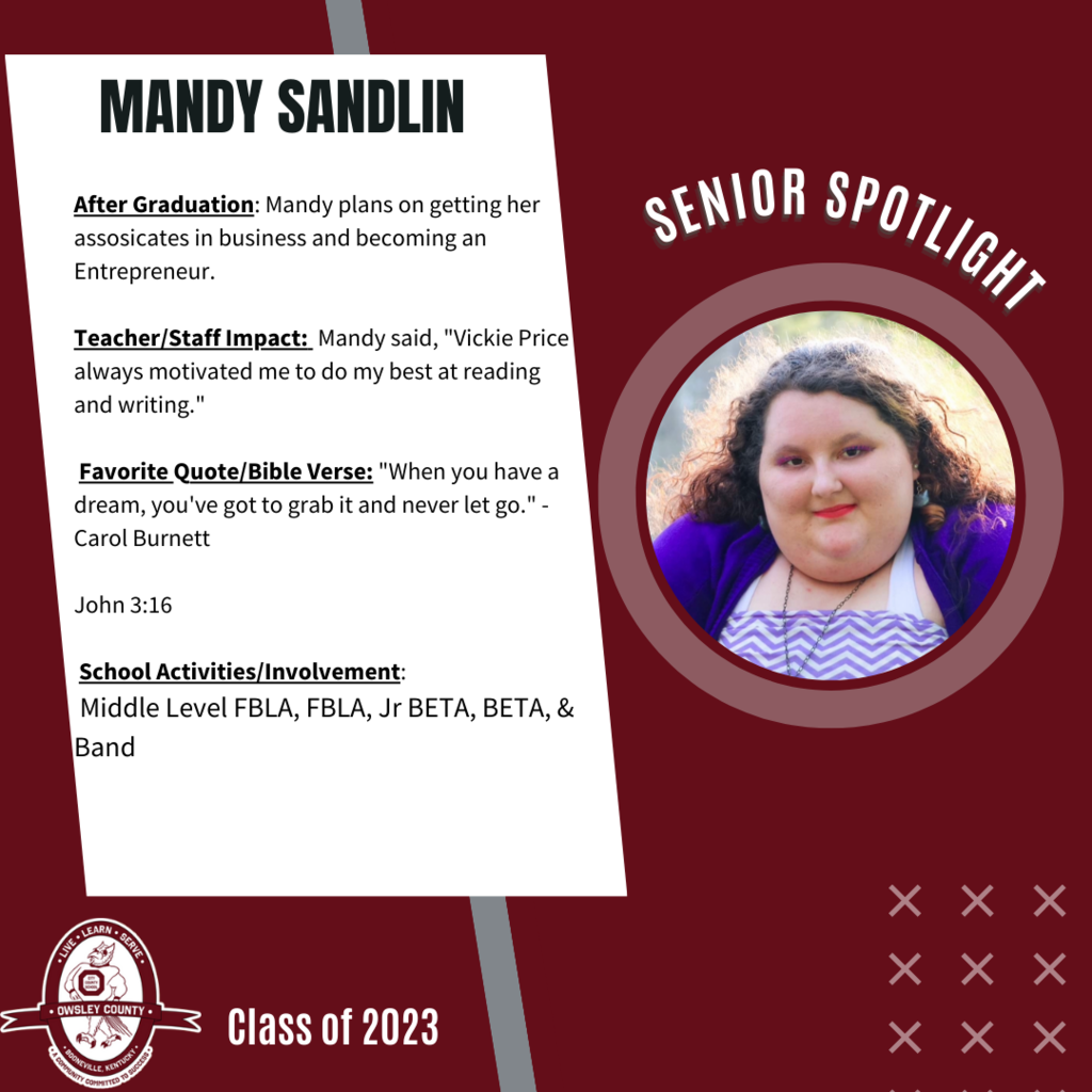 Senior Spotlight-Mandy Sandlin