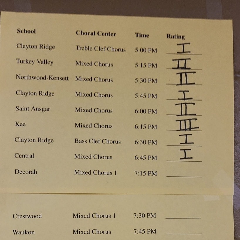 Congrats Central Mixed Chorus!