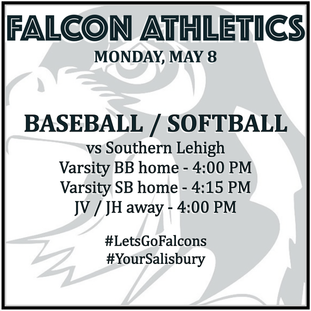 BASEBALL / SOFTBALL vs Southern Lehigh: Varsity BB home 4:00 PM, Varsity SB home 4:15 PM, JV / JH away 4:00 PM.
