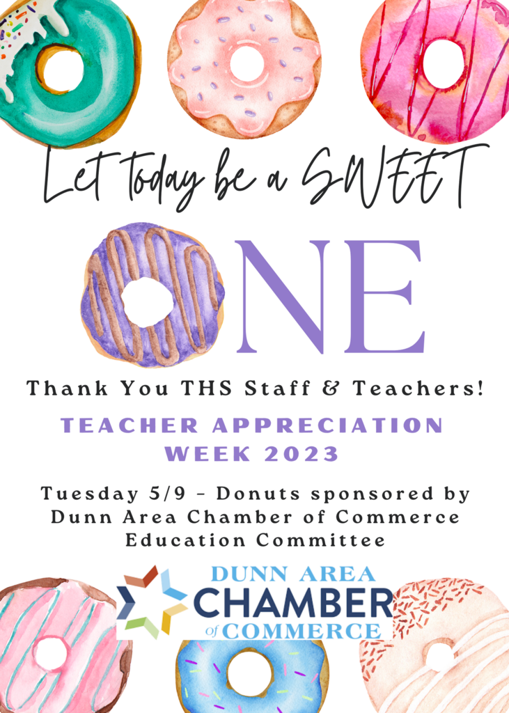 Dunn Area Chamber of Commerce donates donuts to THS Teachers