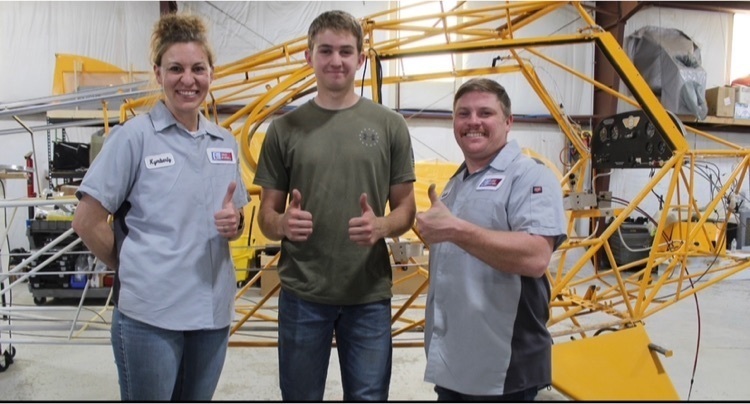 Orinn with Kymberly and Curtis Logan of Logan Aviation