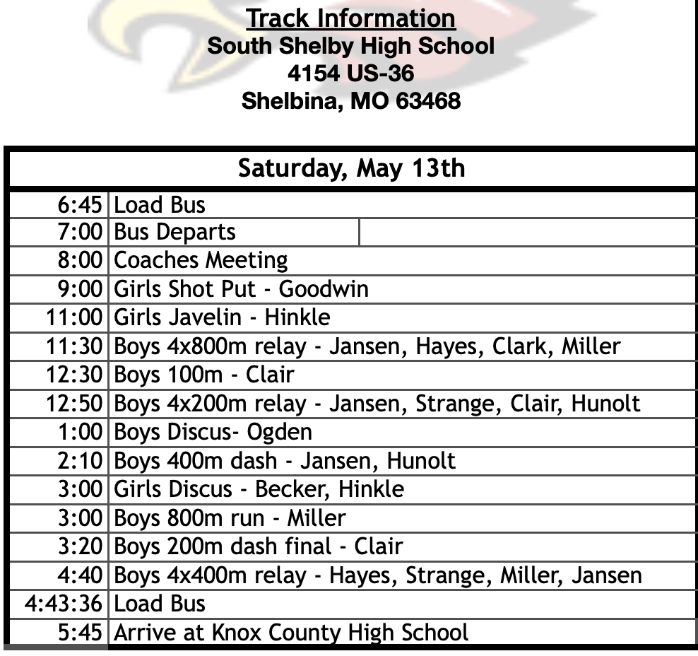 Schedule