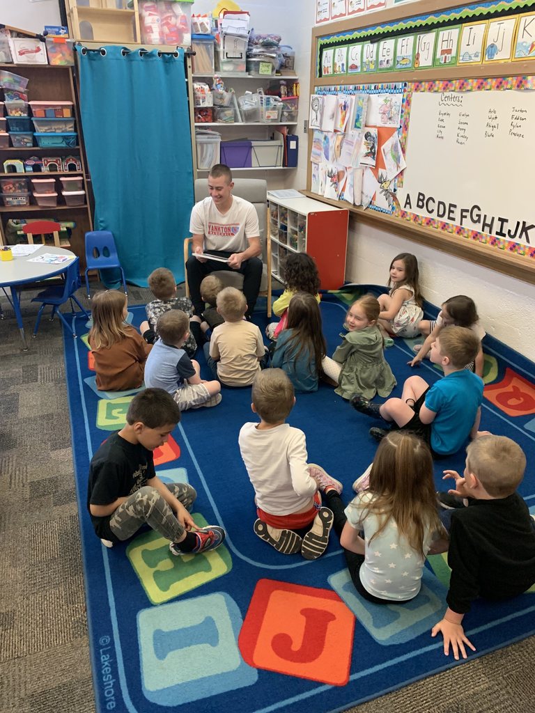 Webster preschoolers would like to send one last thank you to Mr. Drew who completed his internship today after spending the year in Mr. Schmitz's classroom.  We cannot thank him enough for everything he has done for our classroom this year. Not only has he been an excellent role model for our students in the classroom, but also in the community. There's also no better way to cap off an internship experience than by bringing the students Delight Donuts! Thank you Mr. Drew and good luck at Mount Marty next year!!