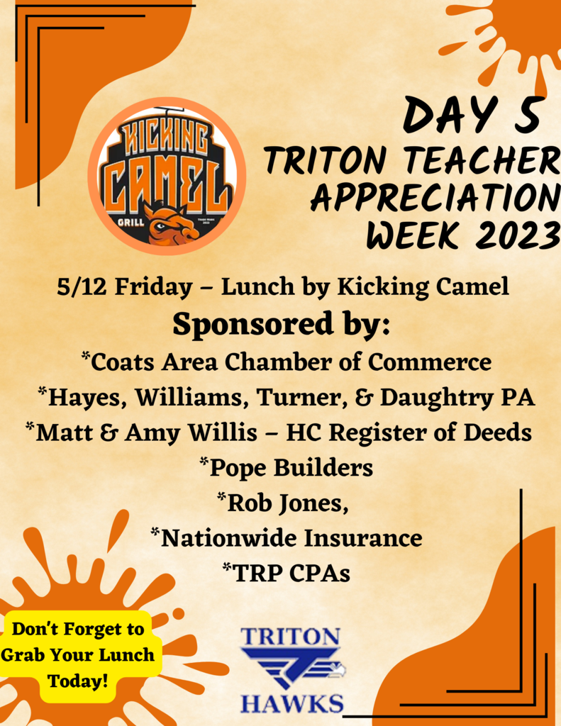 Day 5 Lunch Teacher Appreciation Week 2023