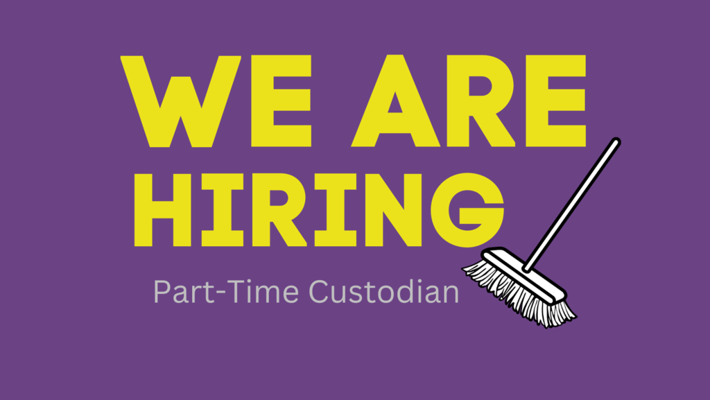 we're hiring part time custodian