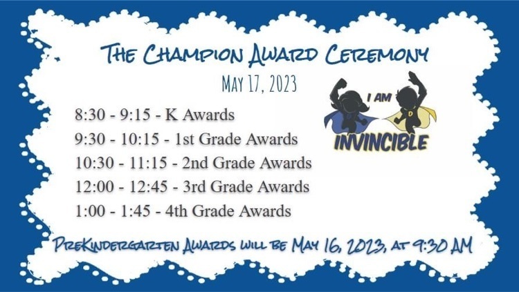 award ceremony schedule