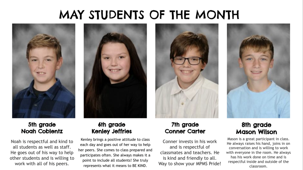 Noah Coblentz, Kenley Jeffries, Conner Carter, Mason Wilson