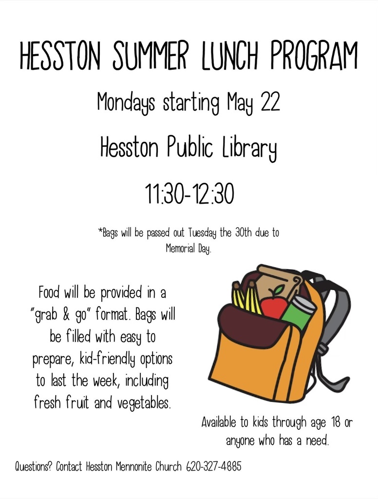 Hesston Summer Lunch Program Information