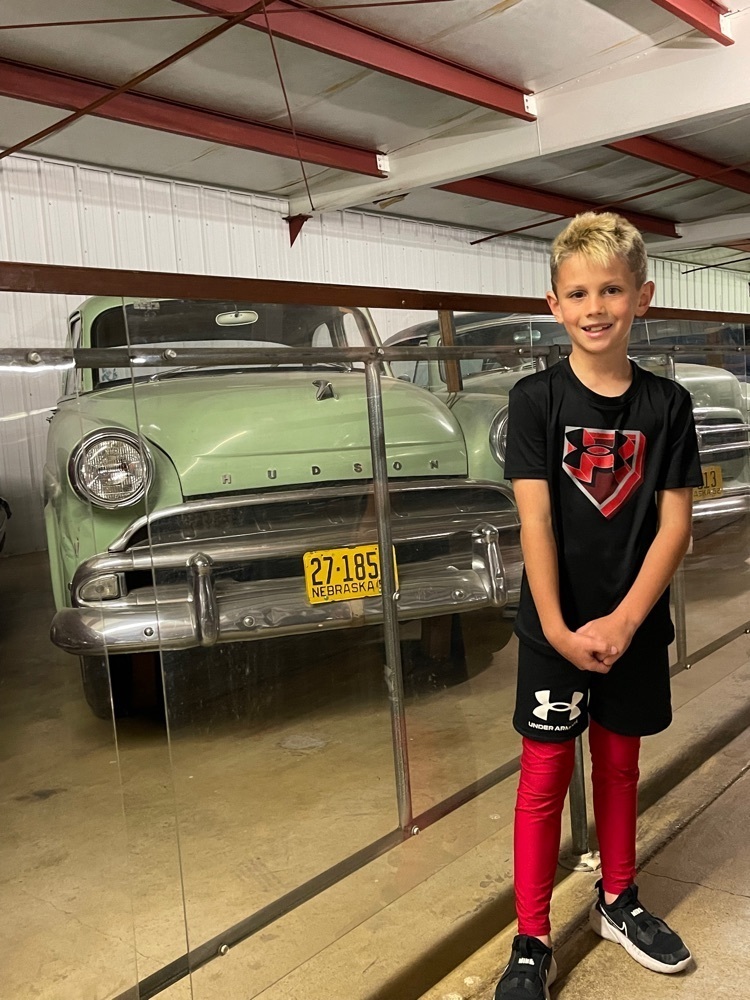 boy with old car