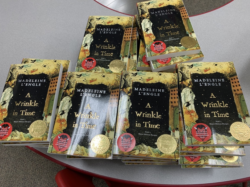 A pile of "A Wrinkle in Time"