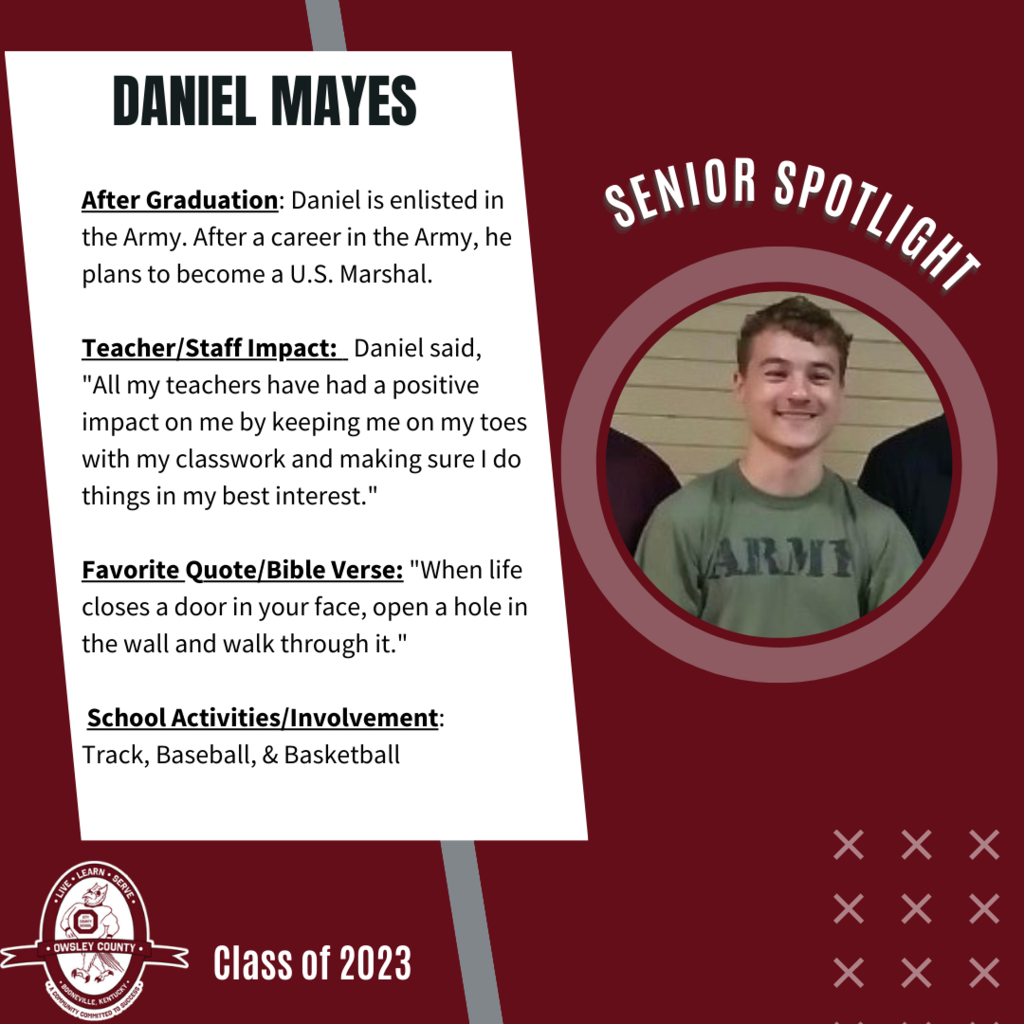 Senior Spotlight-Daniel Mayes