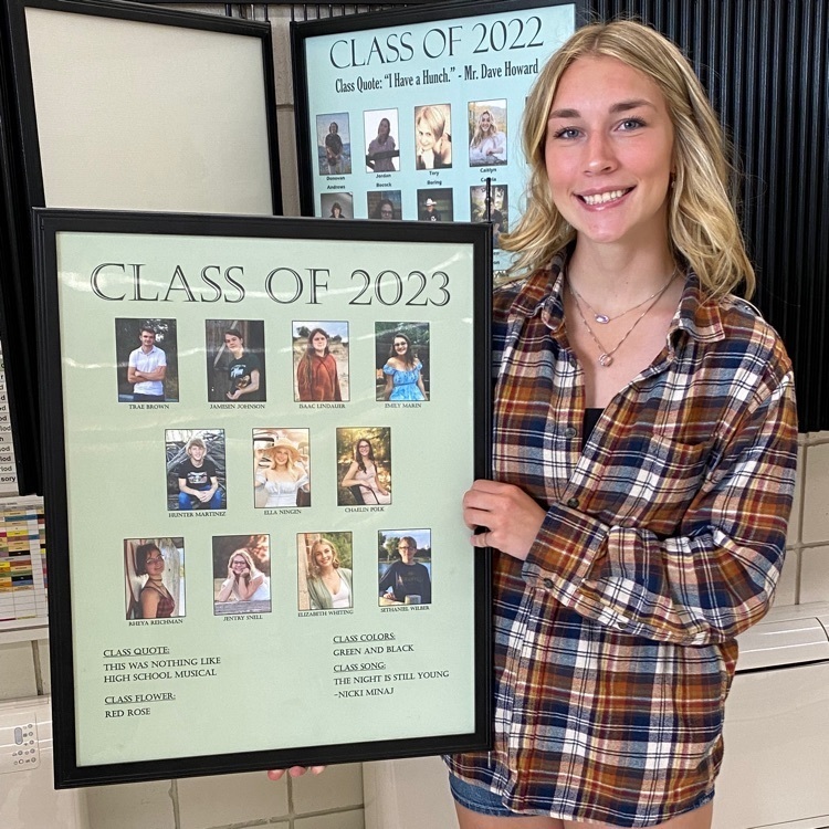 Izzy with the composite she made for the Class of 2023