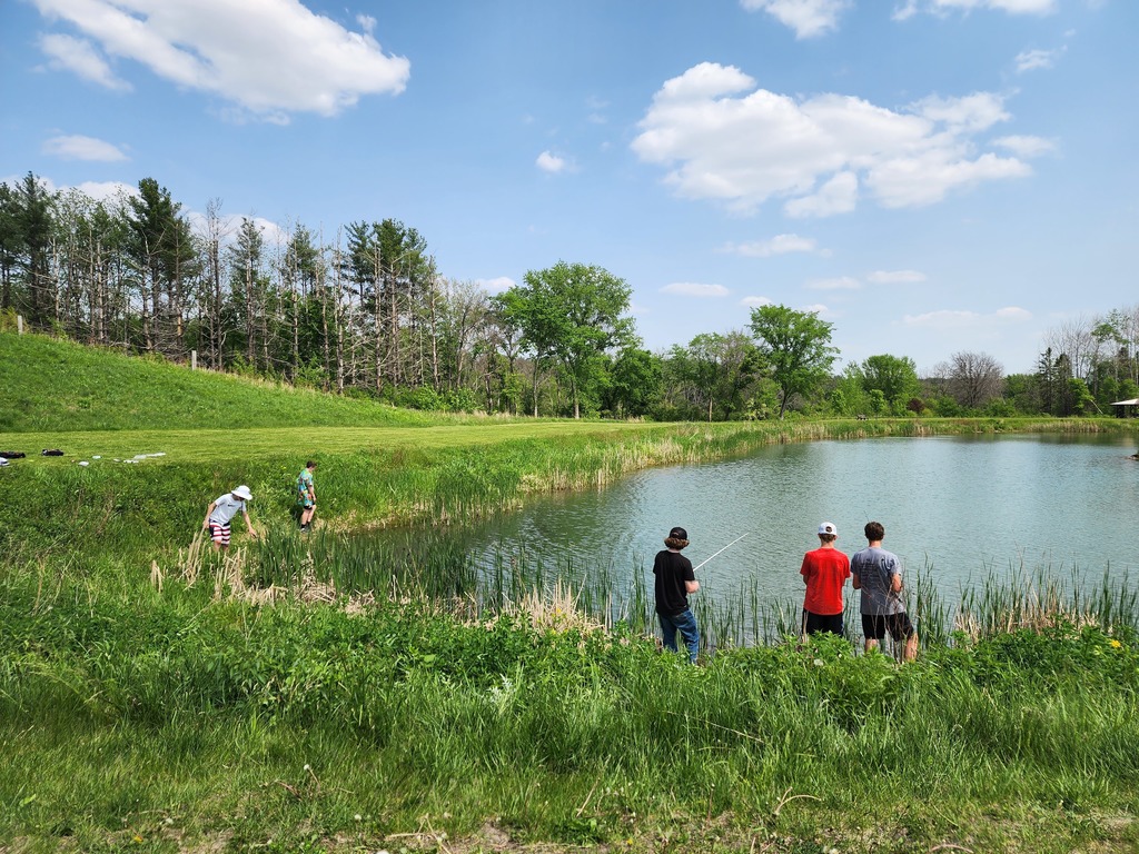 Yesterday the 7th graders went on a field trip to Twin Ponds to fish.