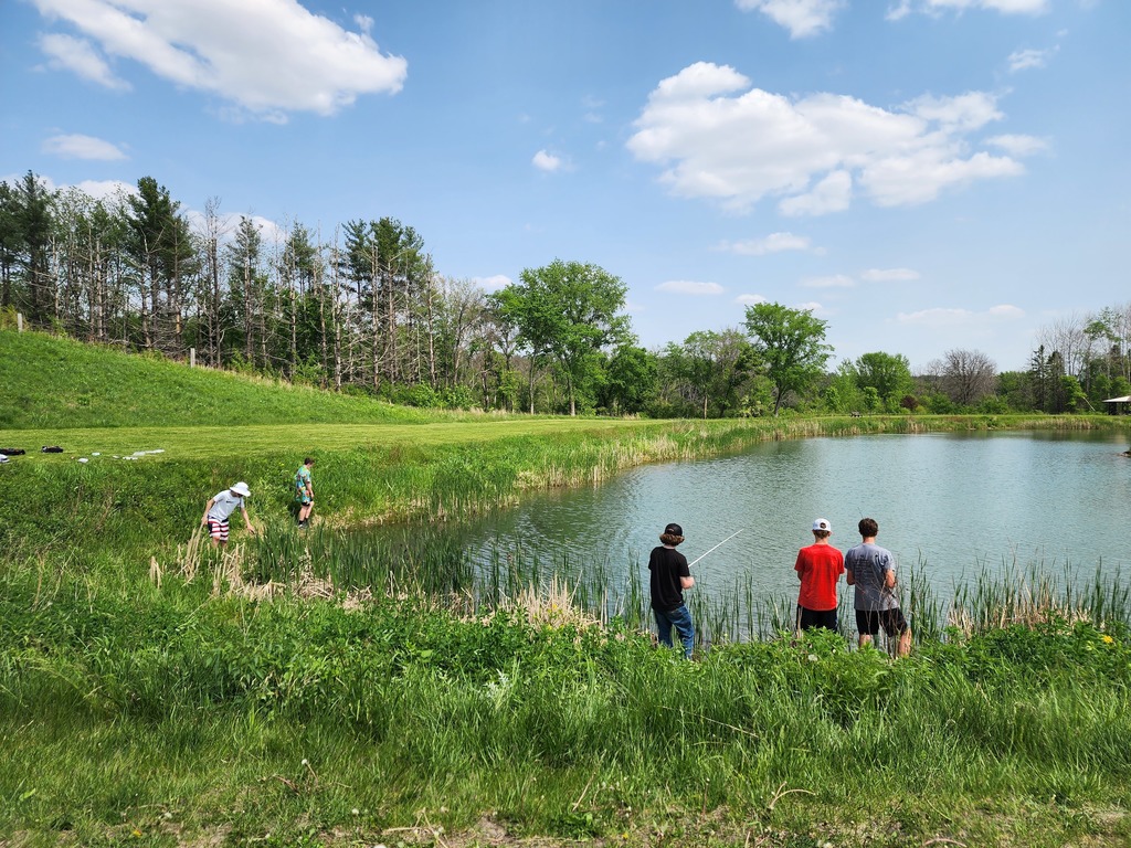 Yesterday the 7th graders went on a field trip to Twin Ponds to fish. 