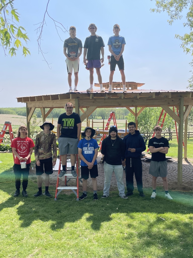 Students with their gazebo