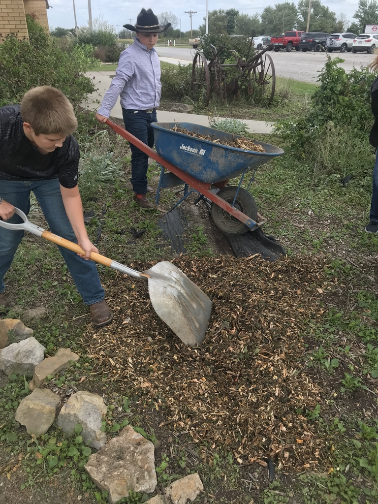 Spreading out the mulch