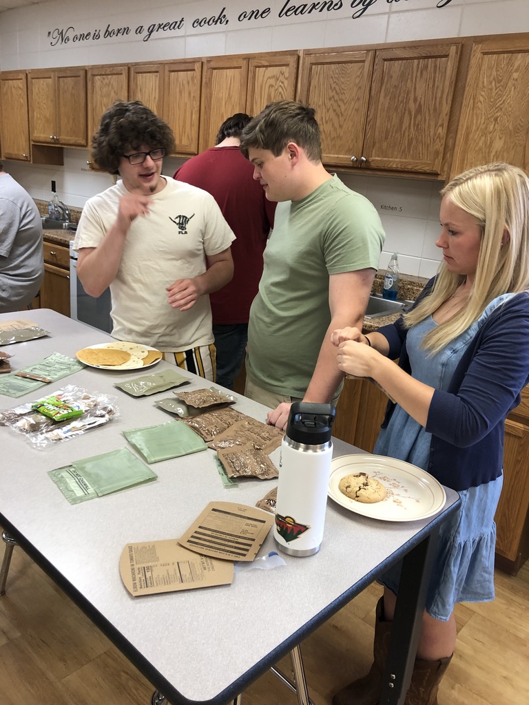 Students working on menus items