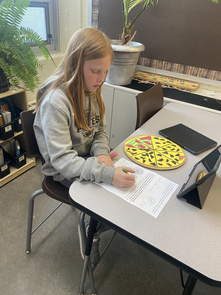 Student writing about pizza