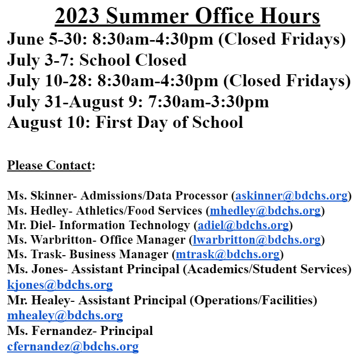 Summer Hours