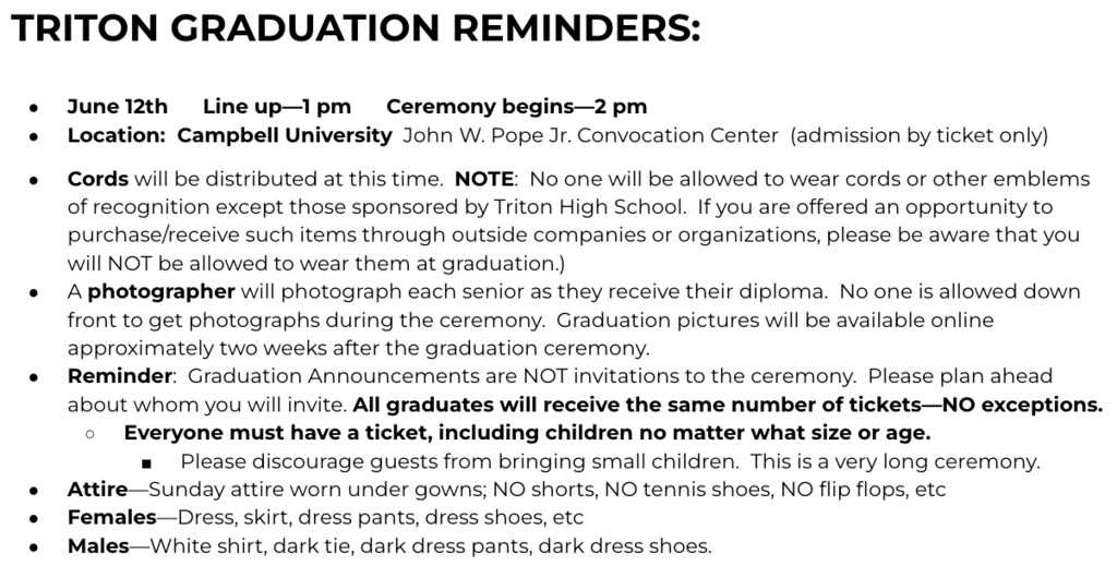 Graduation THS Policies
