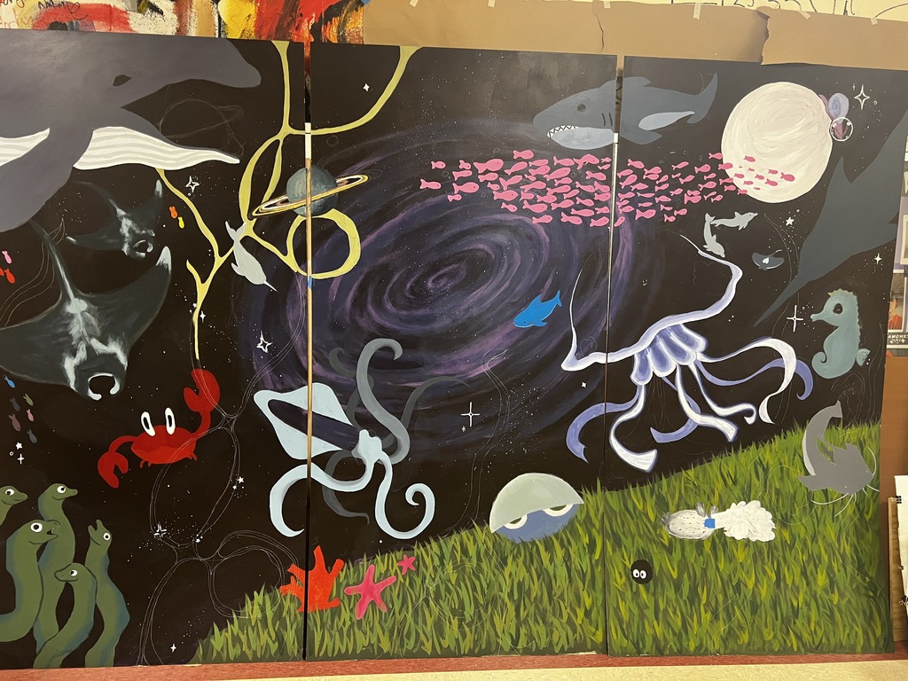 Wall mural underway